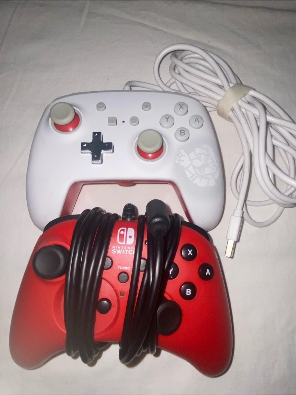 Nintendo Wired Switch Controllers Pair - White & Red